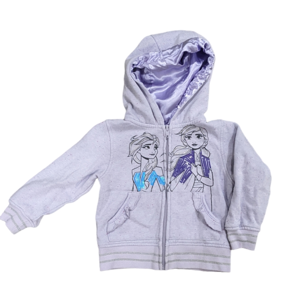 Frozen Anna & Elsa light purple zip up hoodie